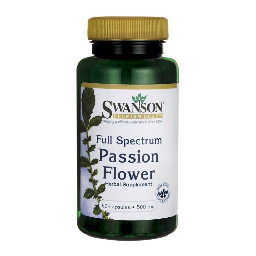 Swanson Fullspektrum Passionsblomma 500 mg 60 kapslar